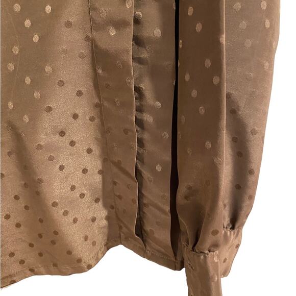 La Chine Classic Brown Vintage Long Sleeve Blouse Sz 6 - Picture 9 of 12